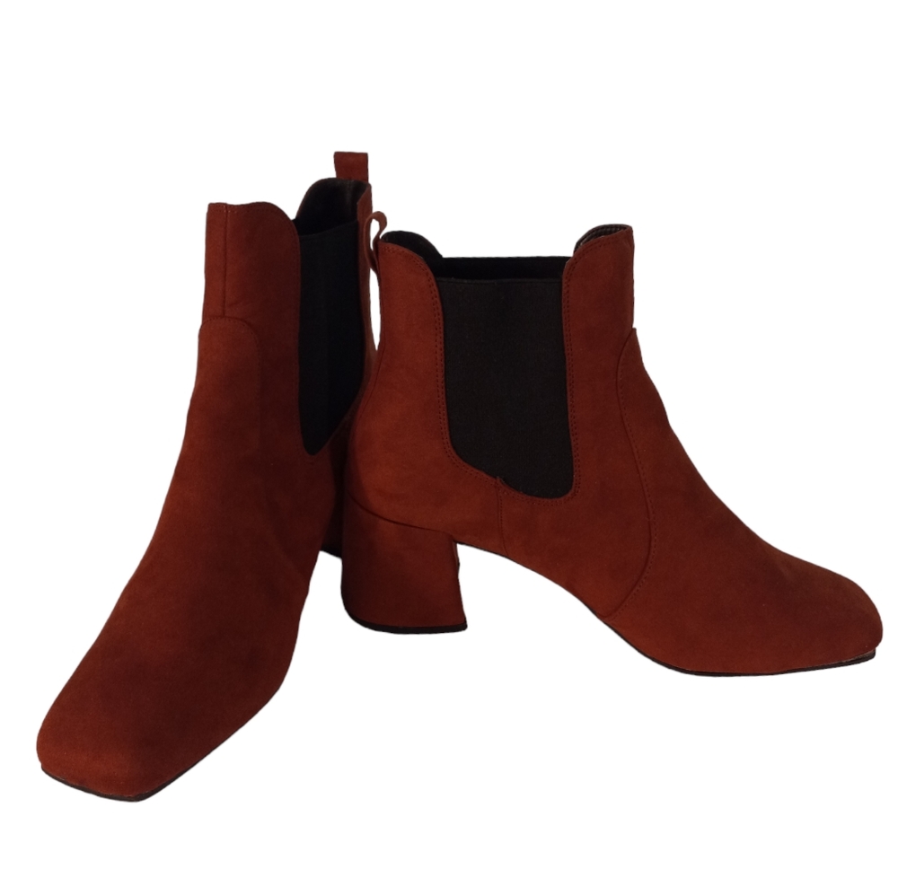 NWT | New Look Women's Square Toe Block Heel Faux Suede Ankle Boots | UK 9/US 11